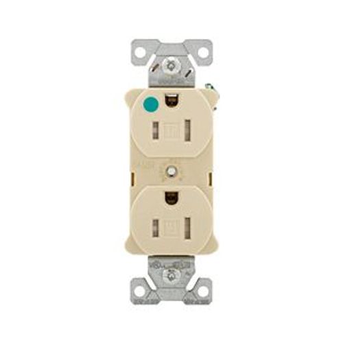 Main product image of Arrow Hart Heavy-Duty Duplex Receptacle, #14-10 Awg 15A, 125V, Ivory, Pvc Body, Duplex, TR8200V