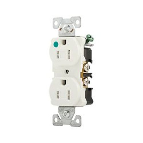 Main product image of Arrow Hart Heavy-Duty Duplex Receptacle, #14-10 Awg 15A, Healthcare 125V, Pvc Body, Duplex, TR8200W