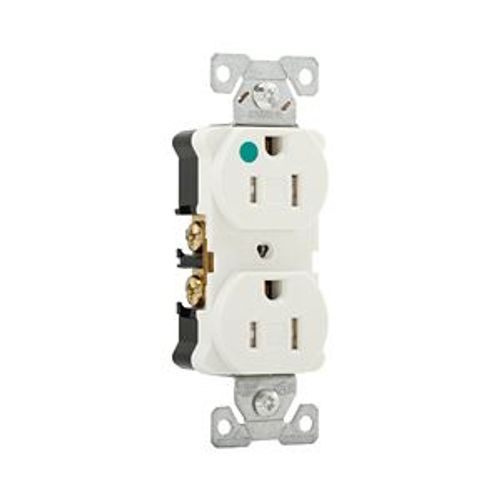 Main product image of Arrow Hart Heavy-Duty Duplex Receptacle, #14-10 Awg 15A, Healthcare 125V, Pvc Body, Duplex, TR8200W