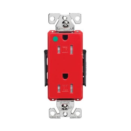Main product image of Arrow Hart Duplex Receptacle, #14-10 Awg 15A, Healthcare 125V, Red, Pvc Body, Duplex, TR8262RD
