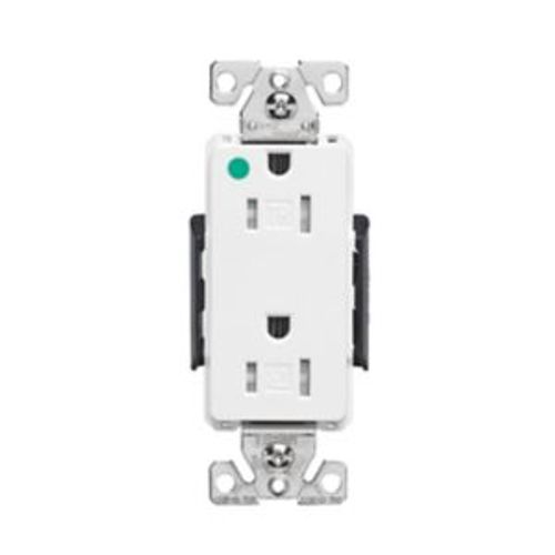 Main product image of Arrow Hart Duplex Receptacle, #14-10 Awg 15A, Healthcare 125V, Pvc Body, Duplex, TR8262W