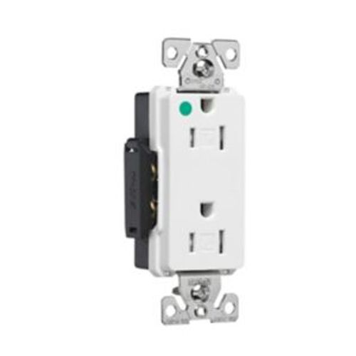 Main product image of Arrow Hart Duplex Receptacle, #14-10 Awg 15A, Healthcare 125V, Pvc Body, Duplex, TR8262W