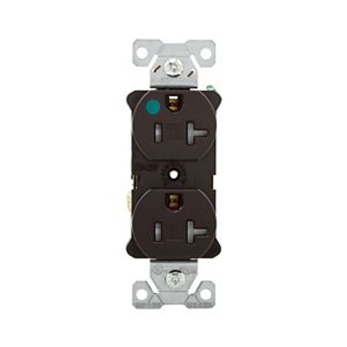 Main product image of Arrow Hart Heavy-Duty Duplex Receptacle, #14-10 Awg 20A, 125V, Brown, Pvc Body, 5-20R, Duplex, TR8300B