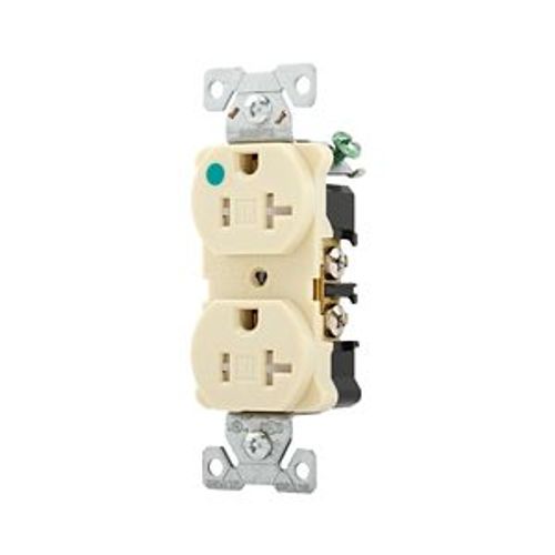 Main product image of Arrow Hart Heavy-Duty Duplex Receptacle, #14-10 Awg 20A, 125V, Ivory, Pvc Body, 5-20R, Duplex, TR8300V