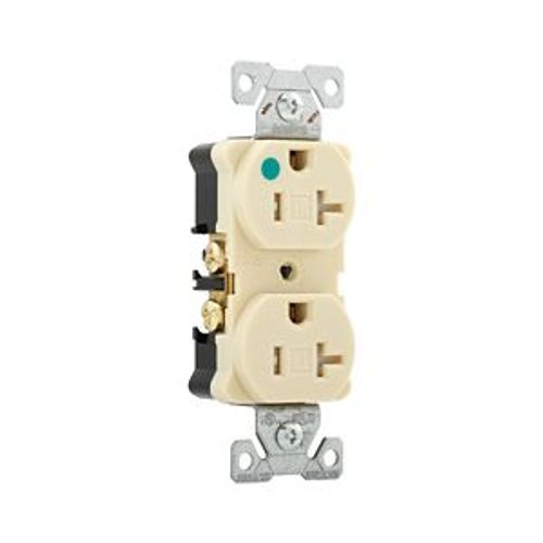 Main product image of Arrow Hart Heavy-Duty Duplex Receptacle, #14-10 Awg 20A, 125V, Ivory, Pvc Body, 5-20R, Duplex, TR8300V