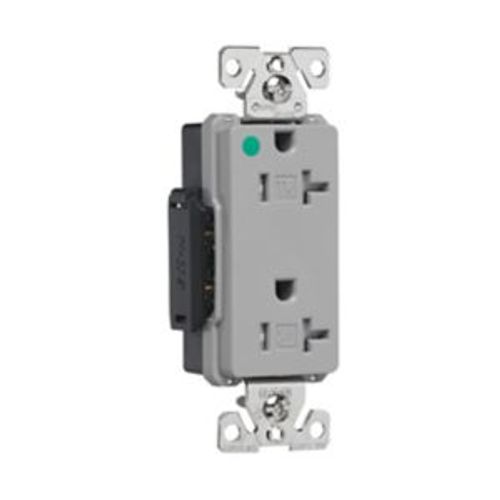 Main product image of Arrow Hart Duplex Receptacle, #14-10 Awg 20A, Healthcare 125V, Gray, Pvc Body, 5-20R, Duplex, TR8362GY