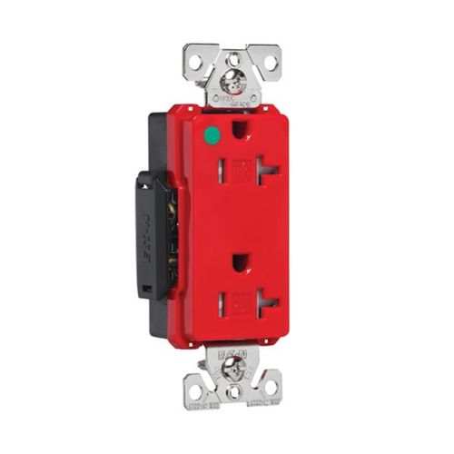 Main product image of Arrow Hart Duplex Receptacle, #14-10 Awg 20A, Healthcare 125V, Red, Pvc Body, 5-20R, Duplex, TR8362RD