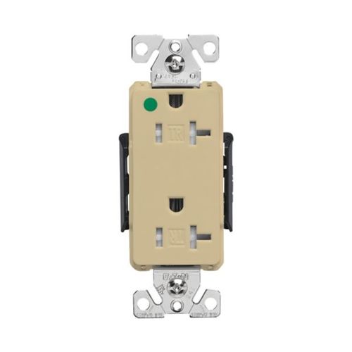 Main product image of Arrow Hart Duplex Receptacle, #14-10 Awg 20A, Healthcare 125V, Ivory, Pvc Body, 5-20R, Duplex, TR8362V