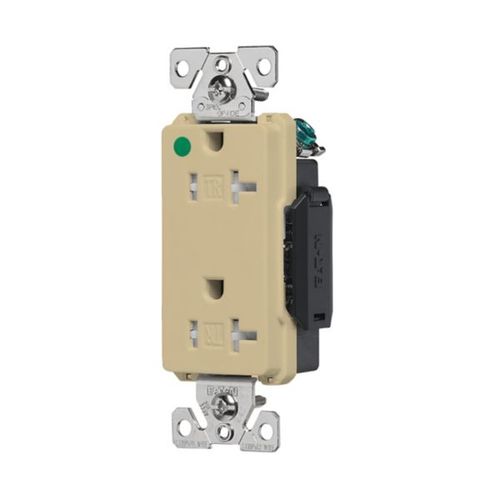 Main product image of Arrow Hart Duplex Receptacle, #14-10 Awg 20A, Healthcare 125V, Ivory, Pvc Body, 5-20R, Duplex, TR8362V