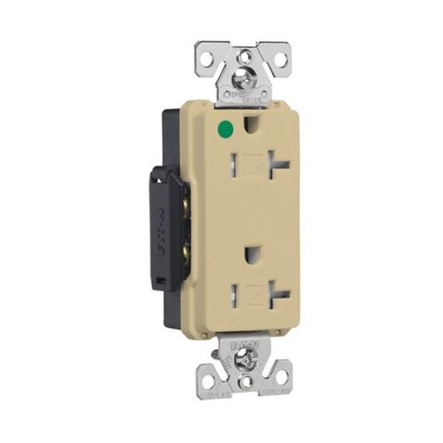 Main product image of Arrow Hart Duplex Receptacle, #14-10 Awg 20A, Healthcare 125V, Ivory, Pvc Body, 5-20R, Duplex, TR8362V