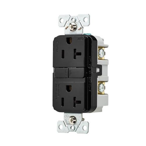 Main product image of Slim Afci Receptacle, #14 -10 Awg 20A, 125V, Afci, Back & Side Wire, Black, 5-20R, 2-Pole 3-Wire, TRAF20BK