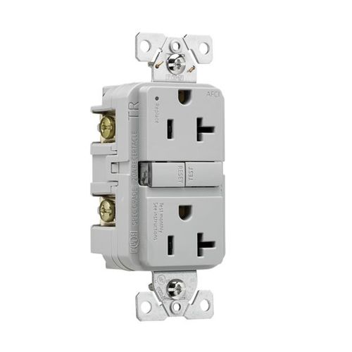 Main product image of Slim Afci Receptacle, #14 -10 Awg 20A, 125 V, Afci, Back & Side Wire, Gray, 5-20R, 2-Pole 3-Wire, TRAF20GY