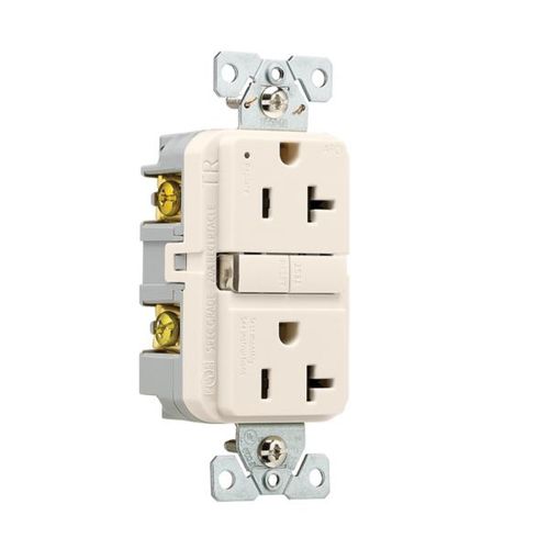 Main product image of Slim Afci Receptacle, #14 -10 Awg 20A 125V, Afci, Light Almond, 5-20R, 2-Pole 3-Wire, TRAF20LA