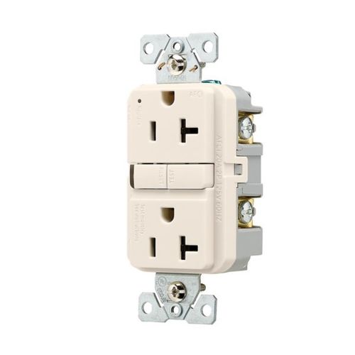 Main product image of Slim Afci Receptacle, #14 -10 Awg 20A 125V, Afci, Light Almond, 5-20R, 2-Pole 3-Wire, TRAF20LA