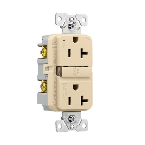 Main product image of Slim Afci Receptacle, #14 -10 Awg 20A, 125V, Afci, Back & Side Wire, Ivory, 5-20R, 2-Pole 3-Wire, TRAF20V