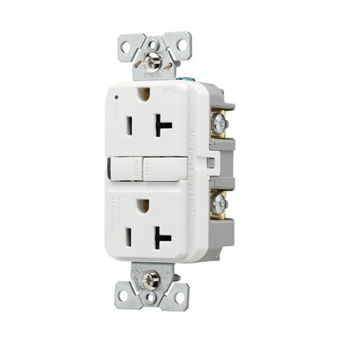 Main product image of Slim Afci Receptacle, #14 -10 Awg 20A, 125V, Afci, Back & Side Wire, White, 5-20R, 2-Pole 3-Wire, TRAF20W