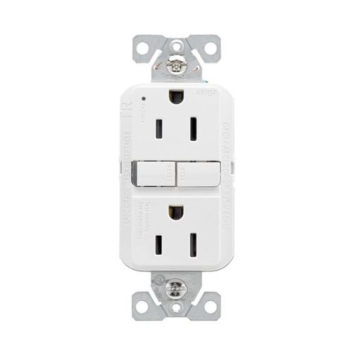 Main product image of Slim Afgf Receptacle, Self-Test, #14 -10 Awg 15A 125V, Afgf, Back & Side Wire, 2-Pole 3-Wire, TRAG15W