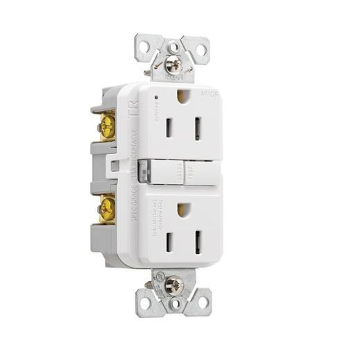 Main product image of Slim Afgf Receptacle, Self-Test, #14 -10 Awg 15A 125V, Afgf, Back & Side Wire, 2-Pole 3-Wire, TRAG15W