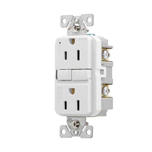 Main product image of Slim Afgf Receptacle, Self-Test, #14 -10 Awg 15A 125V, Afgf, Back & Side Wire, 2-Pole 3-Wire, TRAG15W