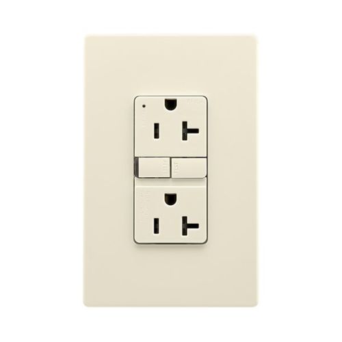 Main product image of Slim Afgf Receptacle, Self-Test, #14 -10 Awg 20A 125V, Afgf, Light Almond, 5-20R, 2-Pole 3-Wire, TRAG20LA