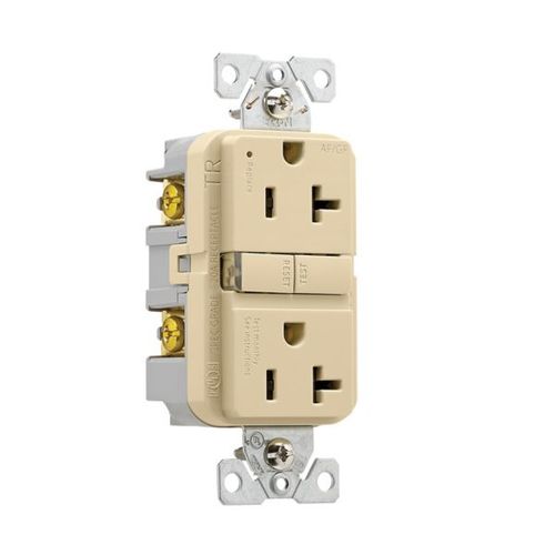Main product image of Slim Afgf Receptacle, Self-Test, #14 -10 Awg 20A 125V, Afgf, Ivory, 5-20R, 2-Pole 3-Wire, TRAG20V