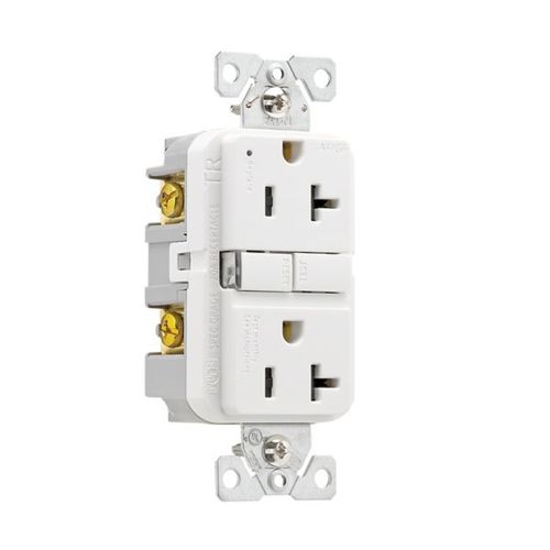 Main product image of Slim Afgf Receptacle, Self-Test, #14 -10 Awg 20A 125V, Afgf, 5-20R, 2-Pole 3-Wire, TRAG20W