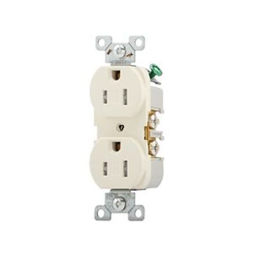 Main product image of Commercial Duplex Receptacle, #14-10 Awg 15A 125V, Back & Side, Light Almond, Pvc Body, TRBR15LABXSP