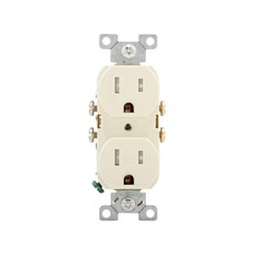 Main product image of Commercial Duplex Receptacle, #14-10 Awg 15A 125V, SideWire, Almond, Pvc Body, TRCR15A