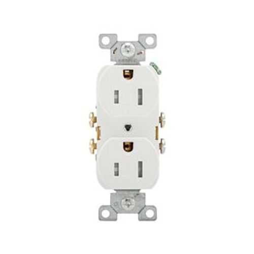 Main product image of Commercial Duplex Receptacle, #14-10 Awg 15A 125V, SideWire, Pvc Body, TRCR15W