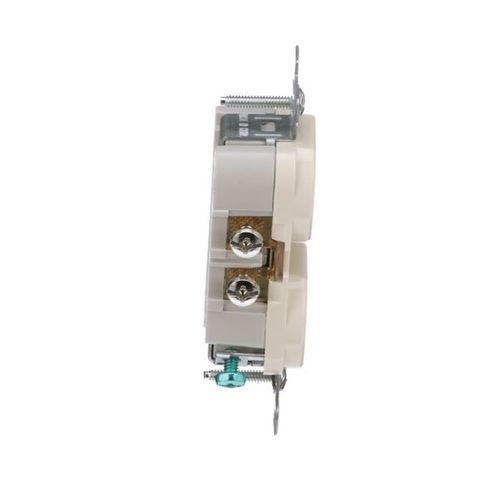 Main product image of Commercial Duplex Receptacle, #14-10 Awg 20A 125V, SideWire, Light Almond, Pvc Body, 5-20R, TRCR20LA