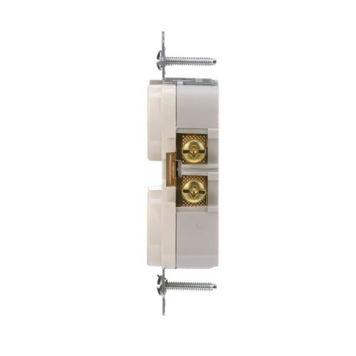 Main product image of Commercial Duplex Receptacle, #14-10 Awg 20A 125V, SideWire, Light Almond, Pvc Body, 5-20R, TRCR20LA