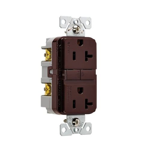 Main product image of Tamper-Resistant, Self-Test Gfci, 20A, 125V, Brown, Slim Design, TRGF20B