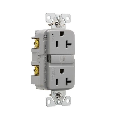 Main product image of Tamper-Resistant, Self-Test Gfci, 20A, 125V, Gray, Slim Design, TRGF20GY