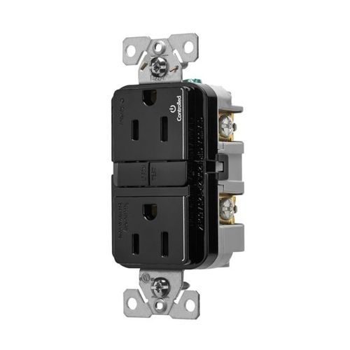 Main product image of Tamper-Resistant, Controlled, Self-Test Gfci, 15A, 125V, Black, Slim Design, TRGFC15BK