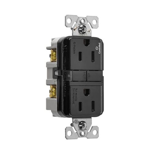 Main product image of Tamper-Resistant, Controlled, Self-Test Gfci, 15A, 125V, Black, Slim Design, TRGFC15BK