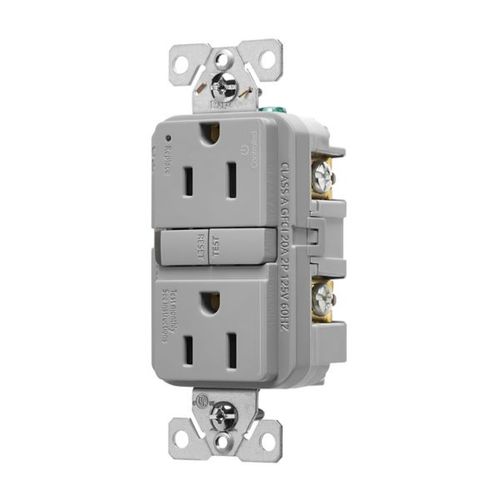 Main product image of Tamper-Resistant, Controlled, Self-Test Gfci, 15A, 125V, Gray, Slim Design, TRGFC15GY