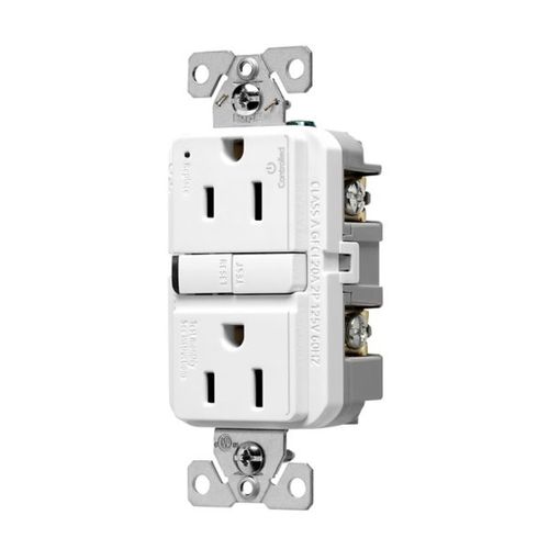 Main product image of Tamper-Resistant, Controlled, Self-Test Gfci, 15A, 125V, White, Slim Design, TRGFC15W