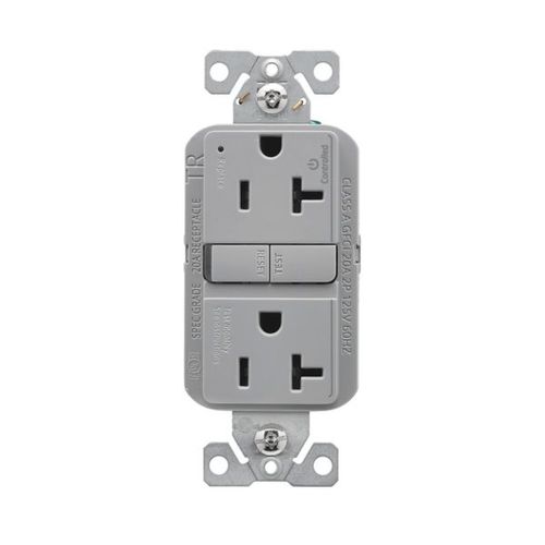 Main product image of Tamper-Resistant, Controlled, Self-Test Gfci, 20A, 125V, Gray, Slim Design, TRGFC20GY