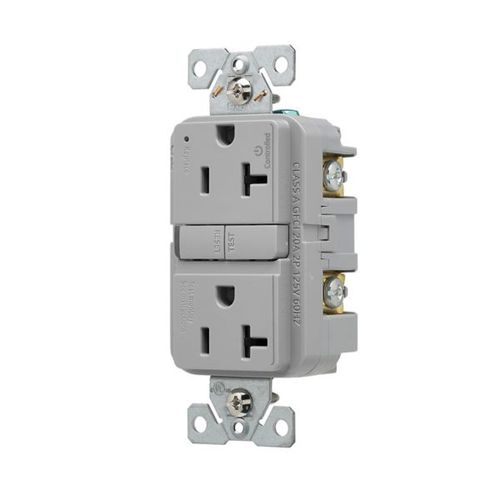 Main product image of Tamper-Resistant, Controlled, Self-Test Gfci, 20A, 125V, Gray, Slim Design, TRGFC20GY