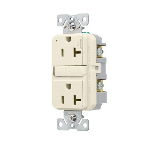 Main product image of Tamper-Resistant, Controlled, Self-Test Gfci, 20A, 125V, Light Almond, Slim Design, TRGFC20LA