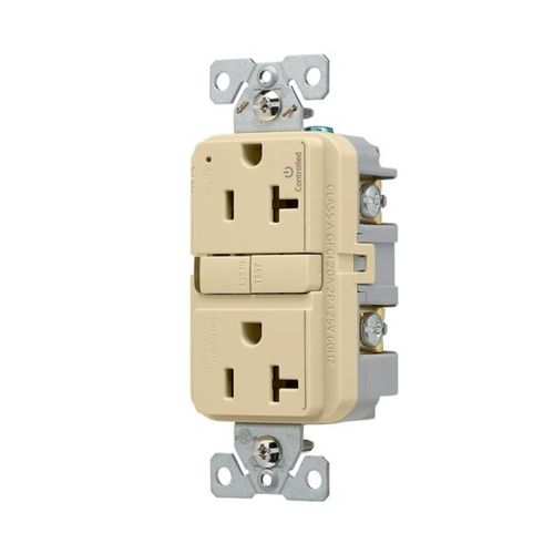 Main product image of Tamper-Resistant, Controlled, Self-Test Gfci, 20A, 125V, Ivory, Slim Design, TRGFC20V
