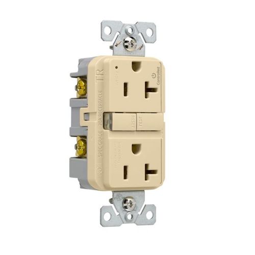 Main product image of Tamper-Resistant, Controlled, Self-Test Gfci, 20A, 125V, Ivory, Slim Design, TRGFC20V