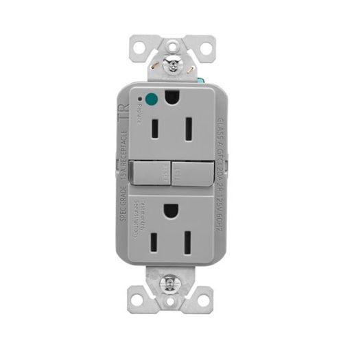 Main product image of Tr Hg Gfci, 15A, 125V, Gray, Slim, TRGFH15GY