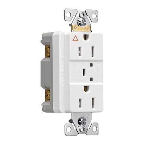 Main product image of Tvss Receptacle, Ig, Led Indicat & Alarm, #14-#10 Awg 15A, 840J, White Straight Blade, TRIG5262WS