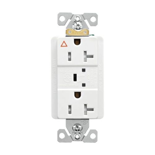Main product image of Tvss Receptacle, Ig, Led Indicat & Alarm, #14-#10 Awg 20A, 840J, White Straight Blade, TRIG5362WS