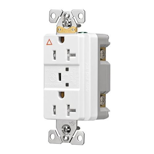 Main product image of Tvss Receptacle, Ig, Led Indicat & Alarm, #14-#10 Awg 20A, 840J, White Straight Blade, TRIG5362WS