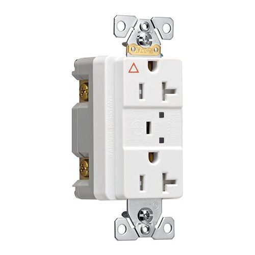 Main product image of Tvss Receptacle, Ig, Led Indicat & Alarm, #14-#10 Awg 20A, 840J, White Straight Blade, TRIG5362WS