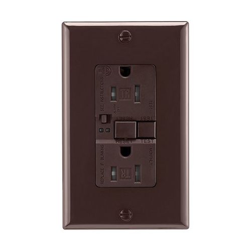 Main product image of Gfci Receptacle, Audible Alarm, Self-Test, #14 -10 Awg 15A 125V, Black, 2-Pole 3-Wire, TRSGFA15BK