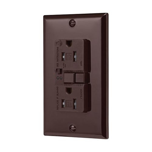 Main product image of Gfci Receptacle, Audible Alarm, Self-Test, #14 -10 Awg 15A 125V, Black, 2-Pole 3-Wire, TRSGFA15BK