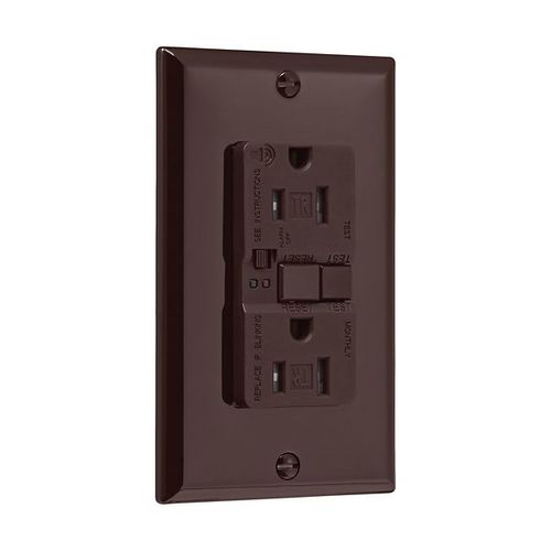 Main product image of Gfci Receptacle, Audible Alarm, Self-Test, #14 -10 Awg 15A 125V, Black, 2-Pole 3-Wire, TRSGFA15BK